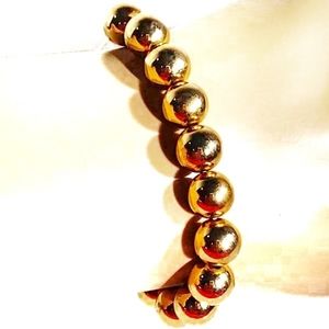 247B064.  Hand-made Gold Beaded Charm Bracelet
